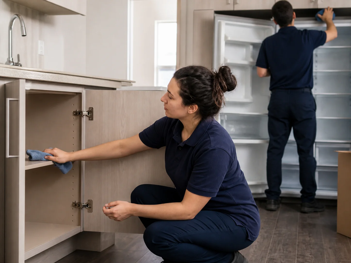 Professional move-in and move-out cleaning in a bright condominium