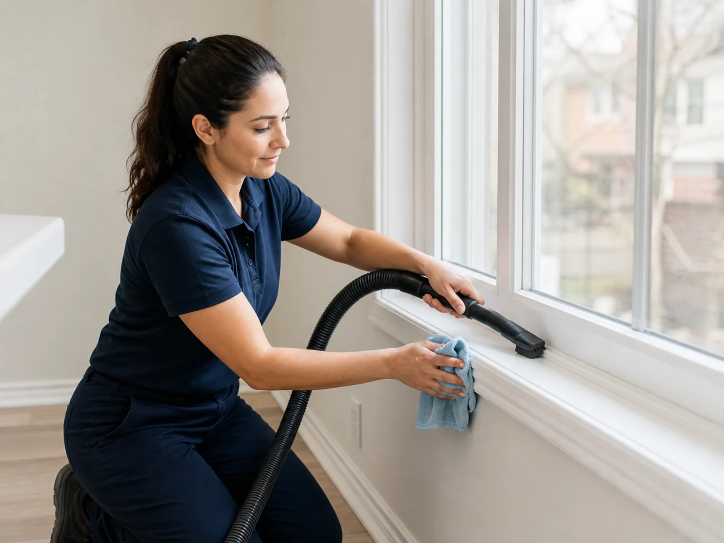 Professional post-construction cleaning in a newly renovated home