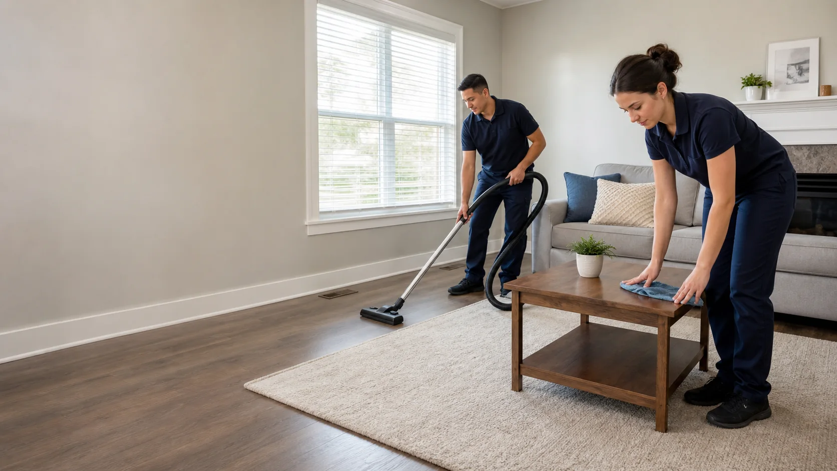Professional standard cleaning in a bright modern home