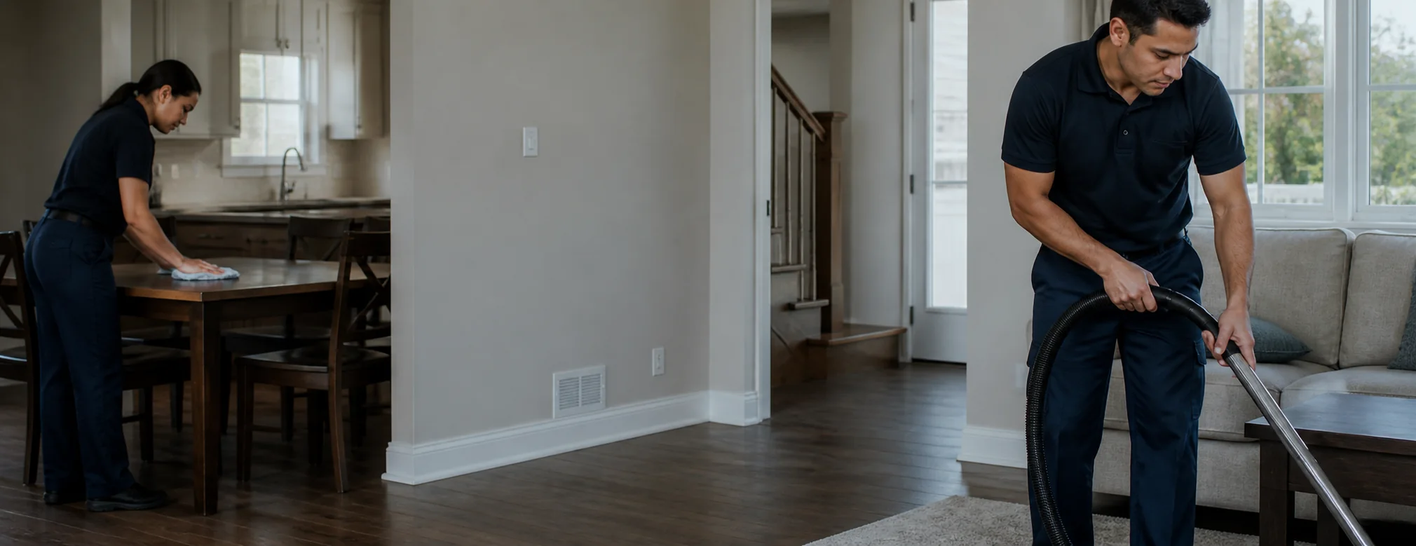 Spark & Stone cleaning professional preparing a bright space