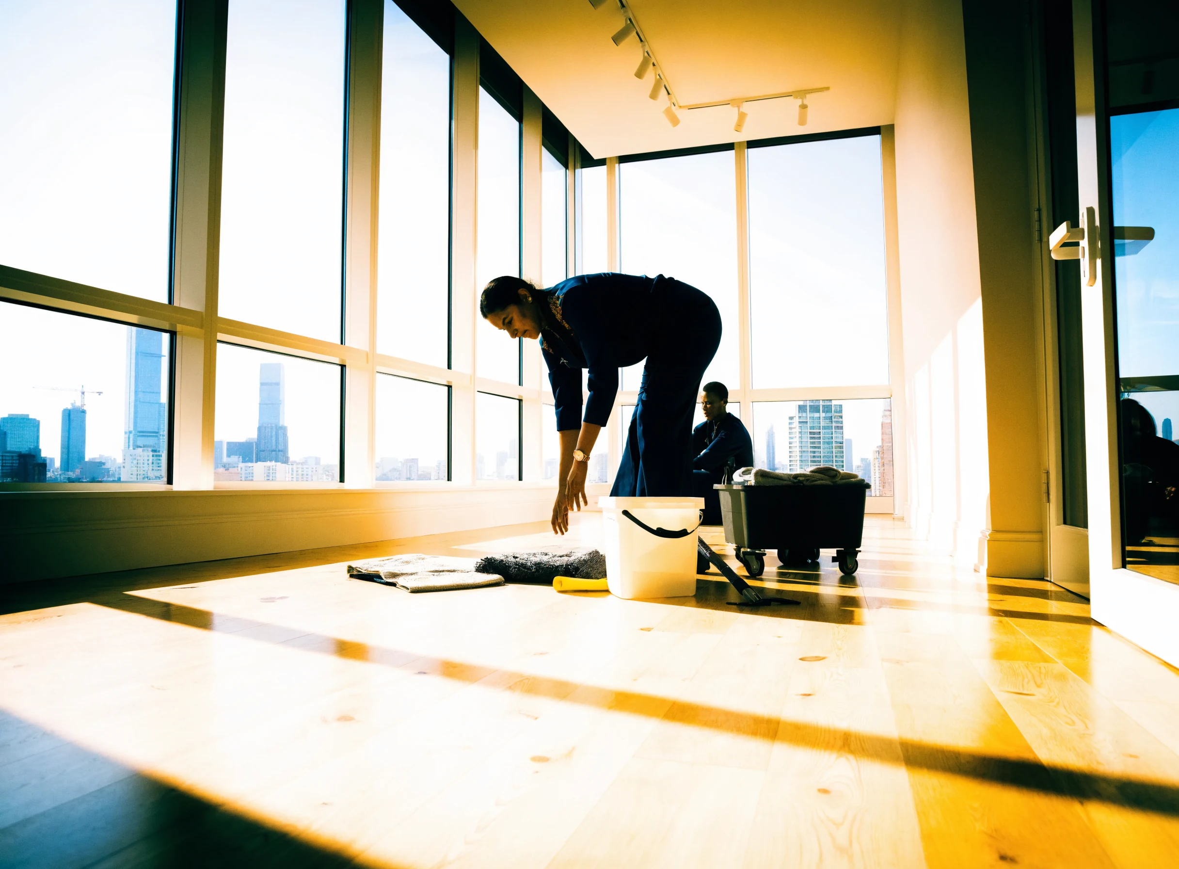 Professional move-in and move-out cleaning in a bright condominium