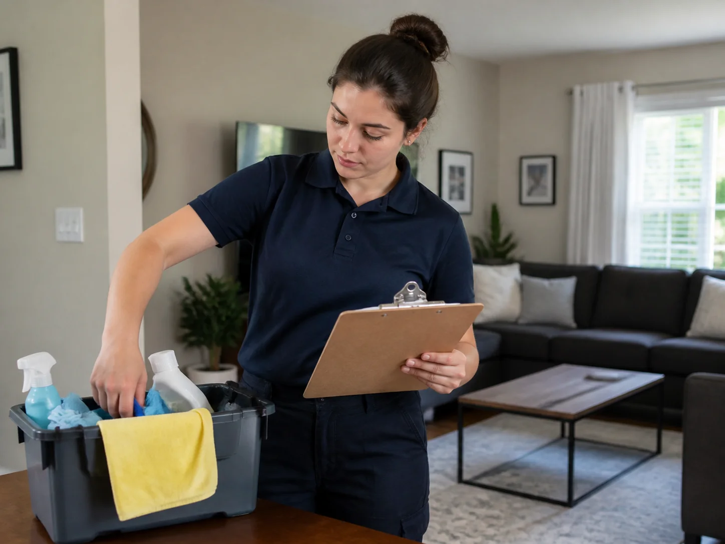 A Spark & Stone cleaning professional caring for a home or business interior