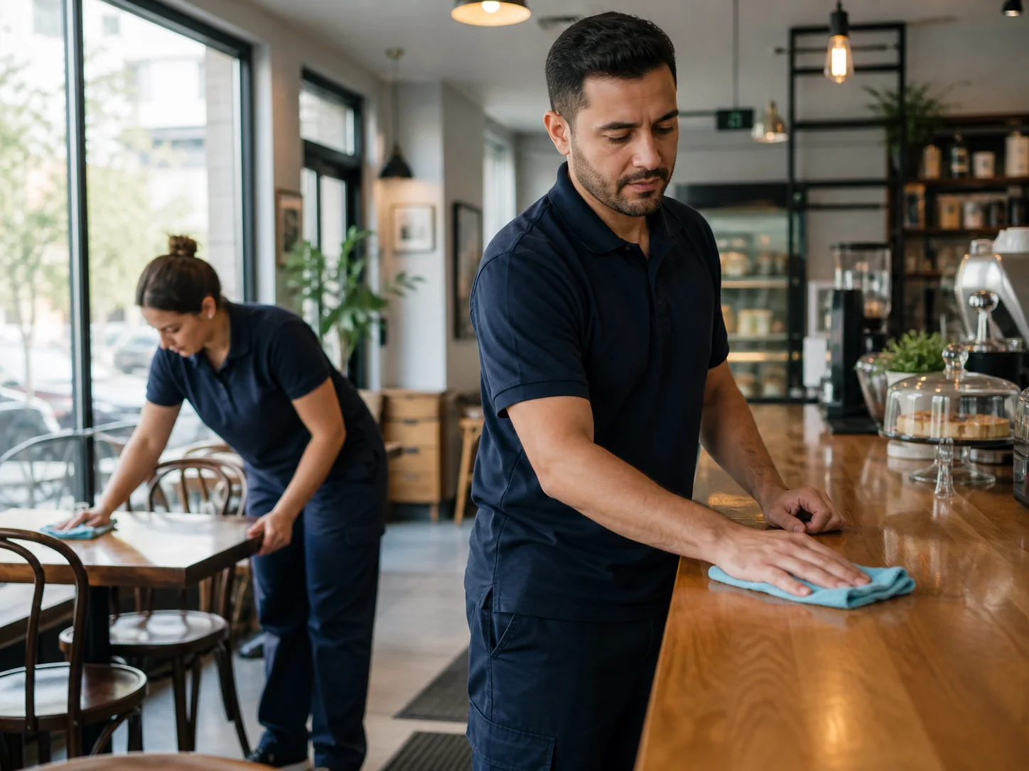Professional cleaning in a premium retail space